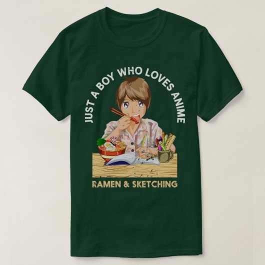 Otaku Ramen Sketching Anime T-shirt (Design voorkant)