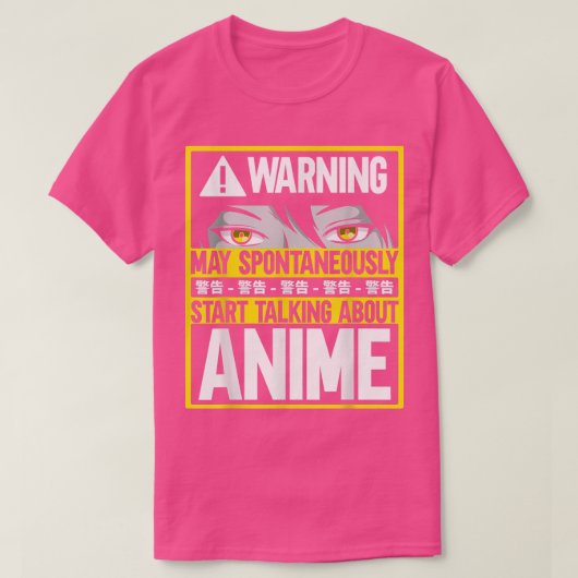 Otaku  Warning May Spontaneously Start Talking Abo T-shirt (Design voorkant)