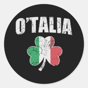 O'talia Italy Flag Irish St Patrick's Day Ronde Sticker