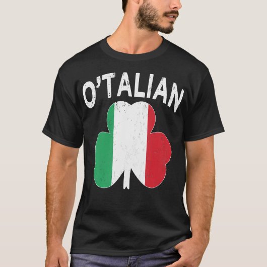 O'Talian Italiaans Grappig St Patrick's Day Italia T-shirt (Voorkant)