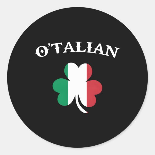 O'Talian Italiaans Iers St Patrick's Day C Ronde Sticker (Voorkant)