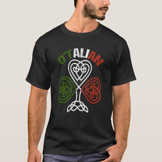 O'talian Italian Irish Relationship Ireland St Pat T-shirt (Voorkant)
