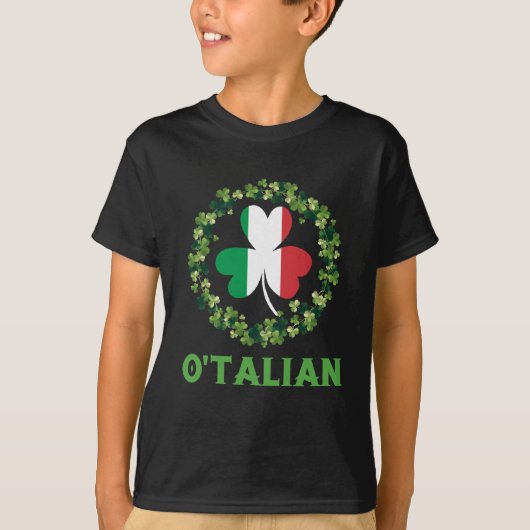 O'talian Italian Irish Saint Patricks Day Shamrock T-shirt (Voorkant)