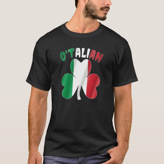 O'talian Italian St patrick's day Italia Shamrock  T-shirt (Voorkant)
