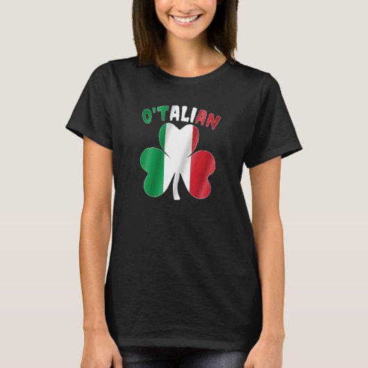 O'talian Italian St patrick's day Italia Shamrock  T-shirt (Voorkant)