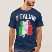 OTalian Italy Shamrock Flag Italy Pride Irish T-shirt (Voorkant)