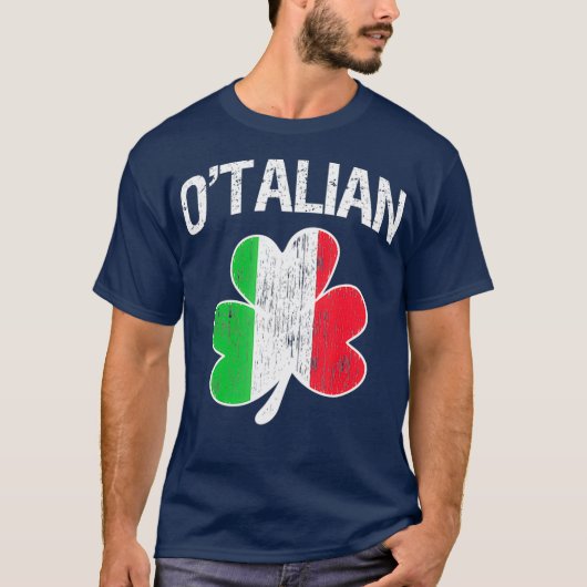 OTalian Italy Shamrock Flag Italy Pride Irish T-shirt (Voorkant)