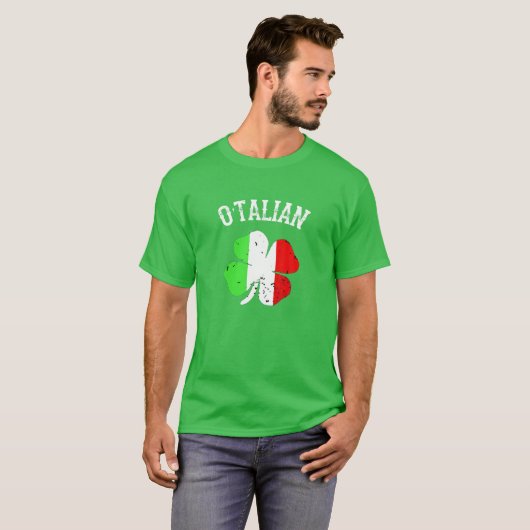 O'talian Italy St Patrick's Day Italia Flag Sham T-shirt (Voorkant volledig)