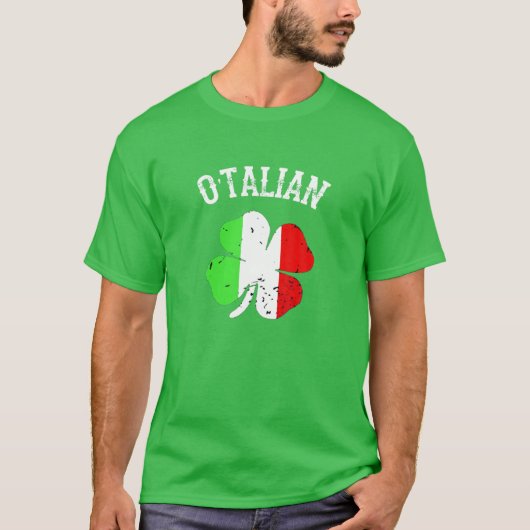 O'talian Italy St Patrick's Day Italia Flag Sham T-shirt (Voorkant)