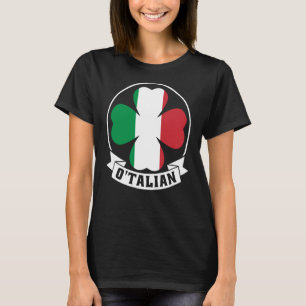 O'Talian Saint Patrick met Ierse & Italiaanse vlag T-shirt