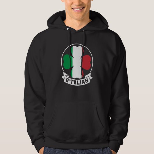 O'Talian Saint Patrick With Irish & Italia Flag on Hoodie (Voorkant)