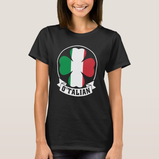 O'Talian Saint Patrick With Irish & Italia Flag on T-shirt (Voorkant)