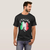 O'talian St Patrick Shamrock Italië Vlag T-shirt (Voorkant volledig)