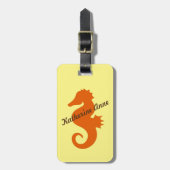 Otange Seahorse Custom Bagagelabel (Voorkant verticaal)