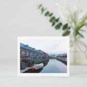 Otaru Canal, Hokkaido, Japan Art Print Briefkaart (Staand voorkant)