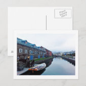 Otaru Canal, Hokkaido, Japan Art Print Briefkaart (Voorkant / Achterkant)
