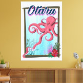 Otaru Japan Squid reisposter Canvas Afdruk (Insitu (Woonkamer))