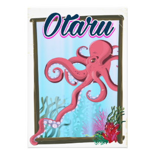 Otaru Japan Squid reisposter Foto Afdruk