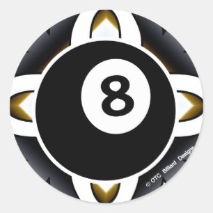 OTC Billiards 8 Ball Deco Ronde Sticker