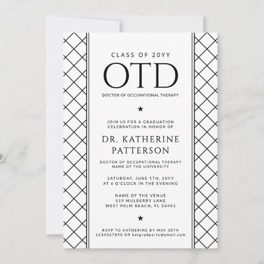 OTD Doctor in de ergotherapie Afstuderen Kaart (Voorkant)