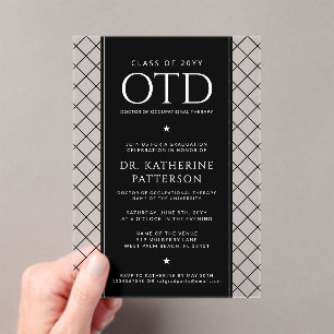 OTD Doctor in Ergotherapie Afstuderen Acryl Uitnodigingen