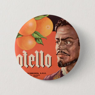 Otello Oranje Label Ronde Button 5,7 Cm