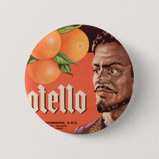 Otello Oranje Label Ronde Button 5,7 Cm (Voorkant)
