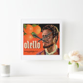 Otello Oranje Label Vierkante Klok (Huis)
