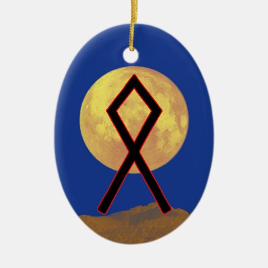 Othala Viking Rune Yule Ornament - Thuis! (Voorkant)