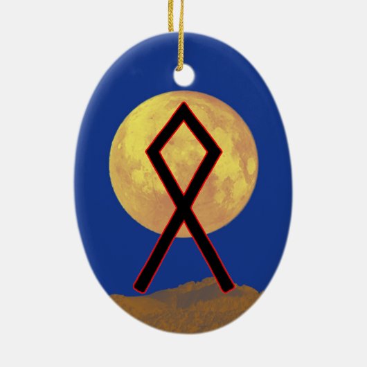 Othala Viking Rune Yule Ornament - Thuis! (Achterkant)