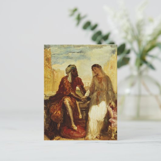 Othello en Desdemona in Venetië, 1850 Briefkaart (Staand voorkant)