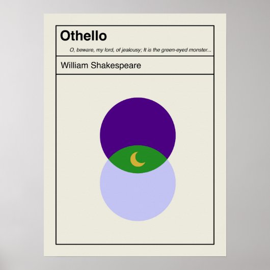 Othello Shakespeare Minimalist Abstract Poster (Voorkant)