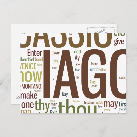 Othello Word Mosaic Briefkaart (Voorkant / Achterkant)