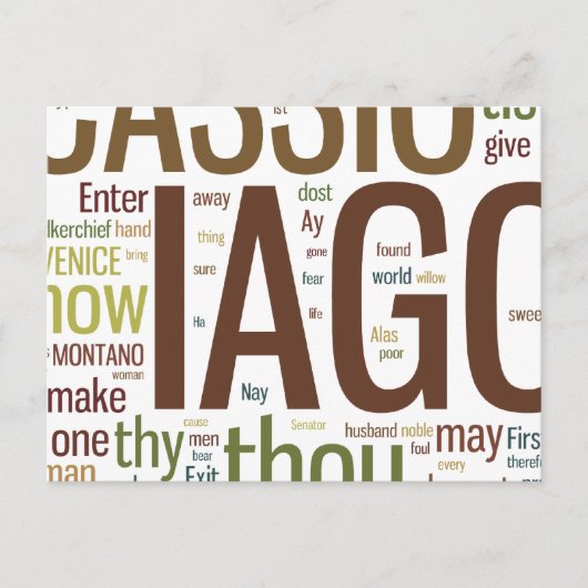 Othello Word Mosaic Briefkaart (Voorkant)