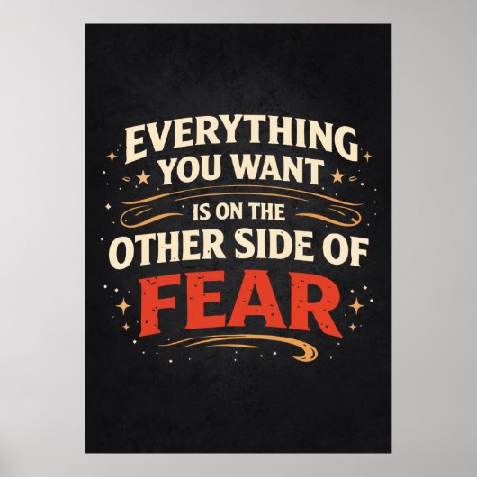 Other Side Of Fear - Success Motivational Poster (Voorkant)