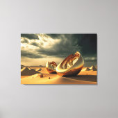 Otherworld Relics – Surreal Desert Sculpture Canvas Afdruk (Voorkant)