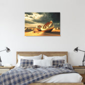 Otherworld Relics – Surreal Desert Sculpture Canvas Afdruk (Insitu (Slaapkamer))