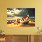 Otherworld Relics – Surreal Desert Sculpture Canvas Afdruk (Insitu (Woonkamer))
