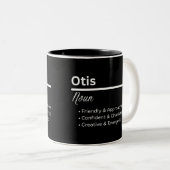 Otis Boy Name Definition Personalized Mug Tweekleurige Koffiemok (Voorkant rechts)