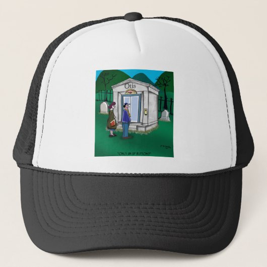 Otis Elevator Mausoleum heeft alleen een Up Button Trucker Pet (Voorkant)