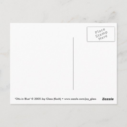 Otis in blauw Briefkaart (Achterkant)