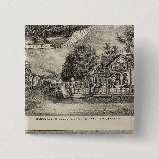 Otis Price Villa, Kansas Vierkante Button 5,1 Cm (Voorkant)
