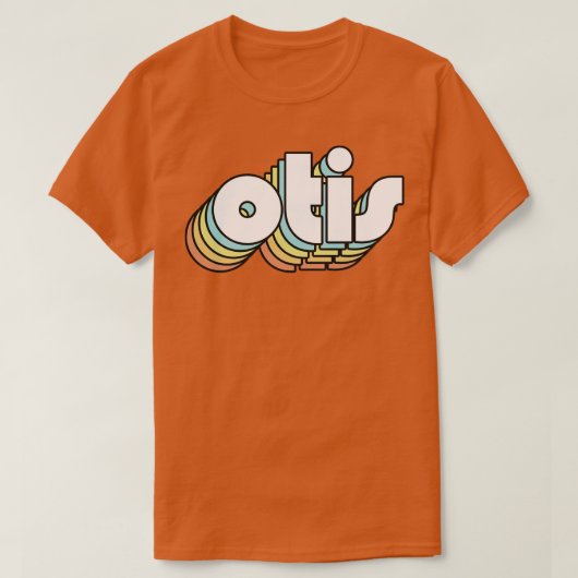 Otis Retro Rainbow Typography Vervaagde stijl T-shirt (Design voorkant)