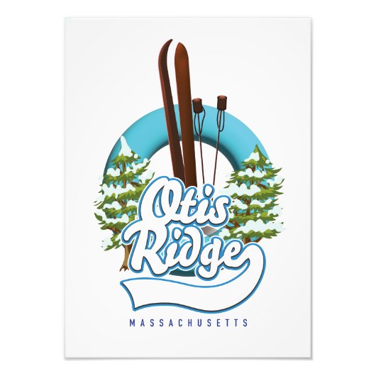Otis Ridge Massachusetts ski logo Foto Afdruk (Voorkant)