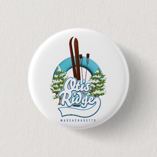 Otis Ridge Massachusetts ski logo Ronde Button 3,2 Cm (Voorkant)