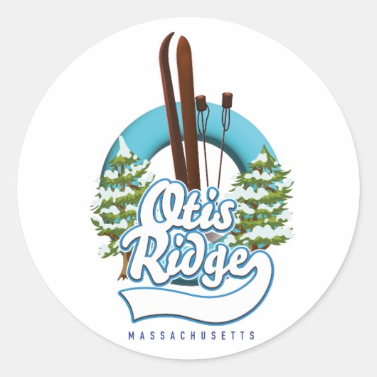 Otis Ridge Massachusetts ski logo Ronde Sticker (Voorkant)