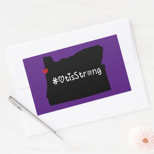 Otis Strong Heart Black Rechthoekige Sticker (Envelop)