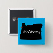 Otis Strong Heart Black Vierkante Button 5,1 Cm (Voorkant /achterkant)