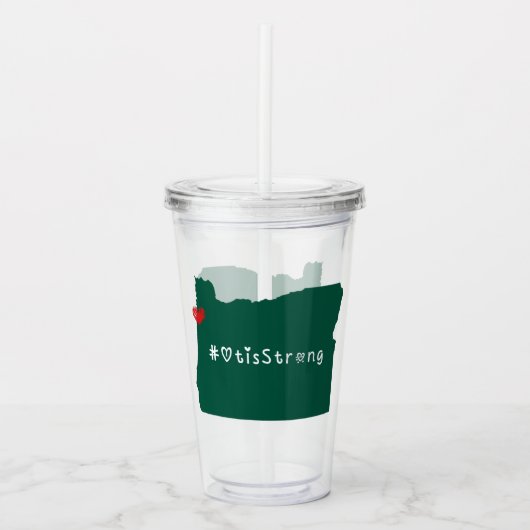 Otis Strong Heart Green Acryl Drinkbeker (Voorkant)