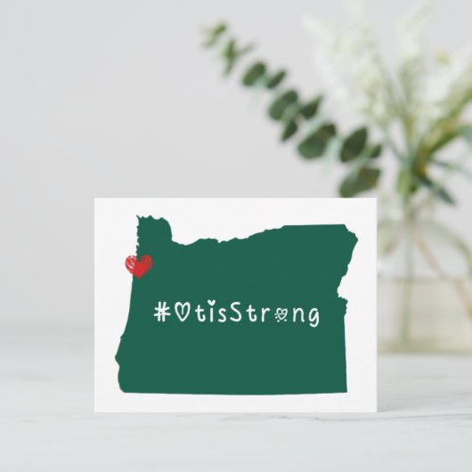 Otis Strong Heart Green Briefkaart (Staand voorkant)